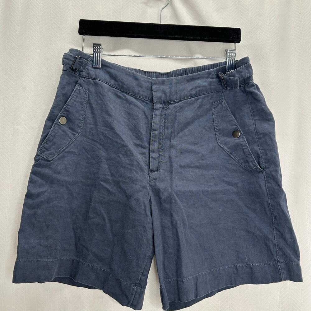 Athleta blue linen shorts 10 - Picture 1 of 7